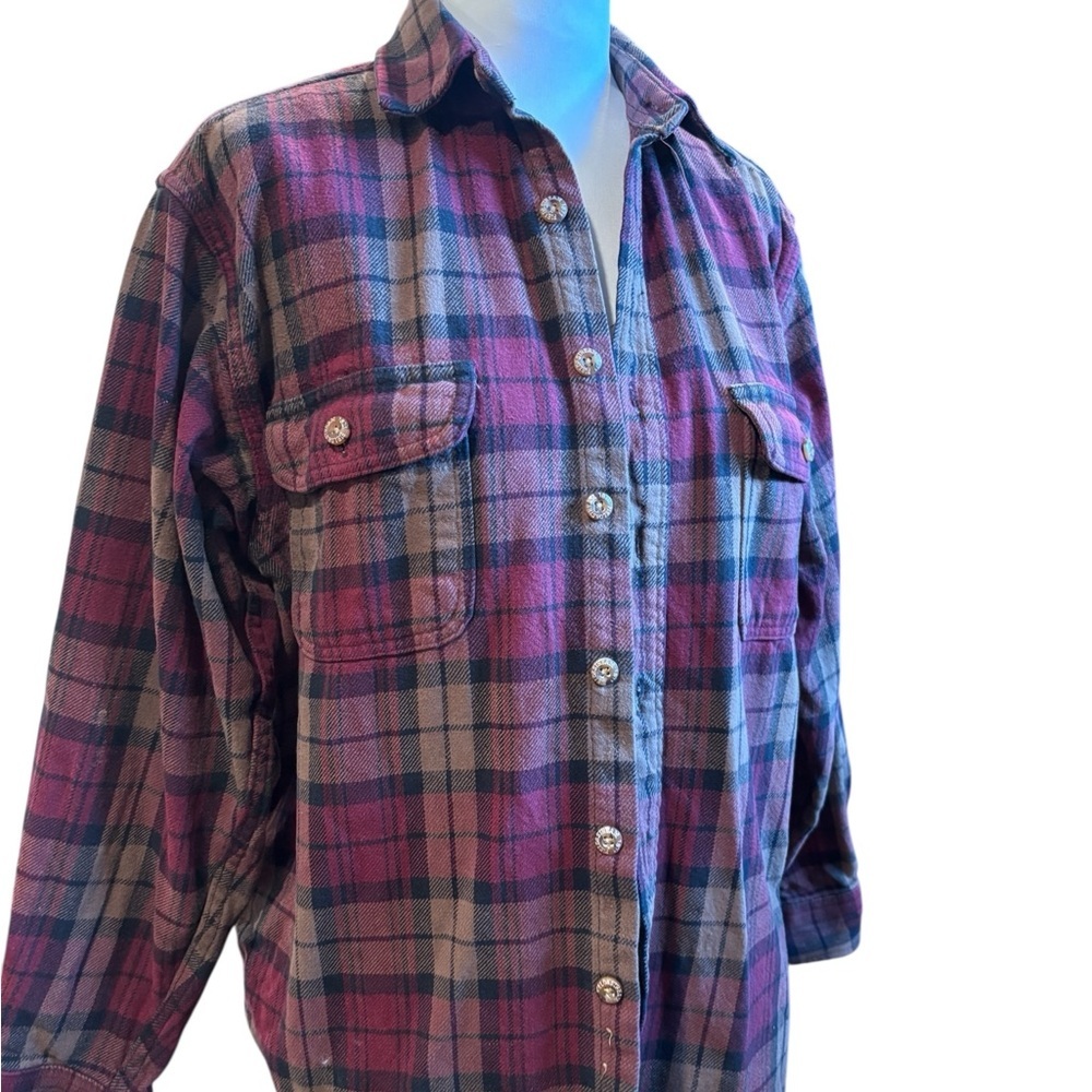 Field & Stream Plaid Flannel Button Up Shirt Jacket Overshirt